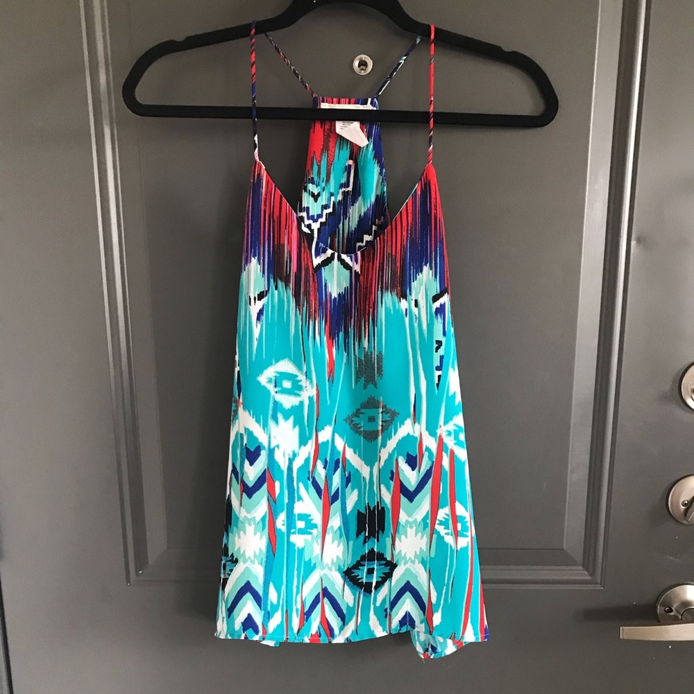 Red blue sheer tank - Picture 3 of 7